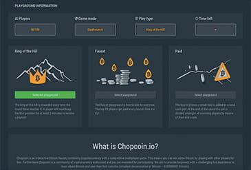 Spielauswahl vom Chopcoin.io