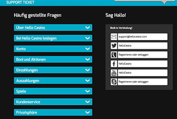 Vorschaubild Support Hello Casino