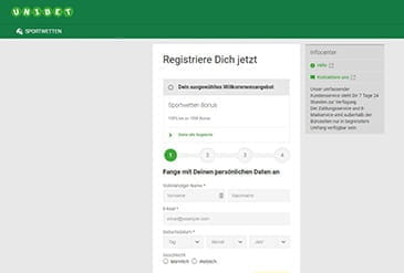 Die Sportwetten-Seite von Unibet mit aktuellem Bonusangebot