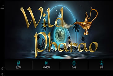 So sieht die Startseite im WildPharao Casino aus.