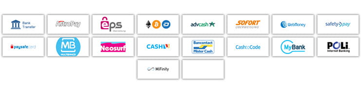 Die Zahlungsmethoden im WildPharao Casino.