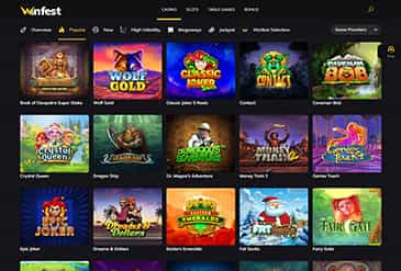 Die Auswahl der Spiele bei Winfest.