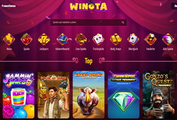 Einige gefragte Online Slots im Winota Casino sind zum Beispiel Jammin' Jars, Book of Dead oder Wild Toro.