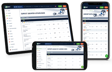 Das World of Tanks Wetten Angebot von 20bet auf verschiedenen mobilen Geräten.