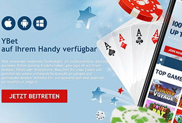 Vorschau YBet Casino Startseite.