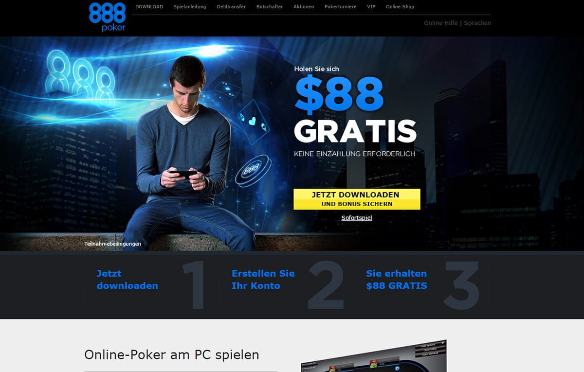 888 poker free play bonus