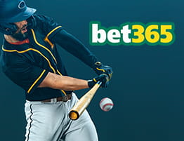 Das Logo von bet365 und eine Baseball Szene.