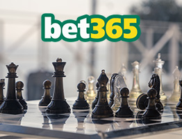 Das Logo von bet365 und ein Schachspiel.