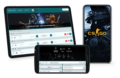 Das CSGO Wetten Angebot von 22bet auf verschiedenen mobilen Geräten.