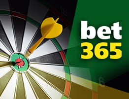 Das Logo von Bet365 und eine Dartscheibe.