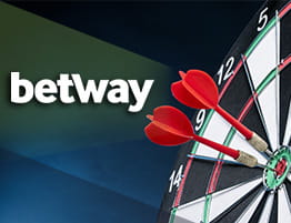 Das Logo von Betway und eine Dartscheibe.