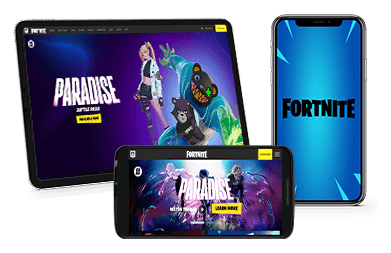 Das Fortnite Wetten Angebot von 22bet auf verschiedenen mobilen Geräten.