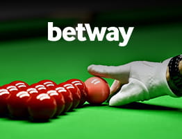 Das Logo von Betway und mehrere Snookerkugeln.