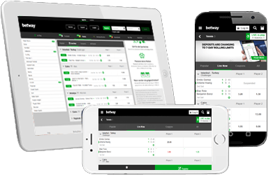 Das Tennis Wetten Angebot von Betway auf mobilen Geräten nutzen.