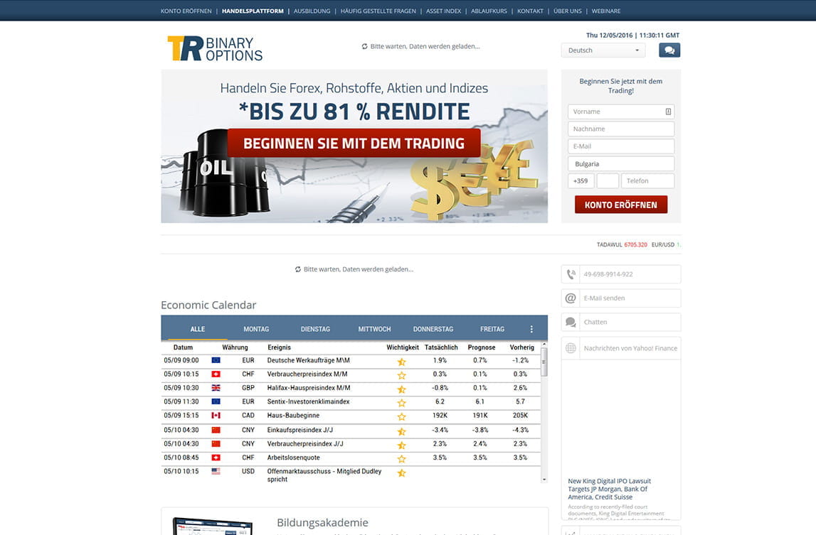 Tr binary options canada