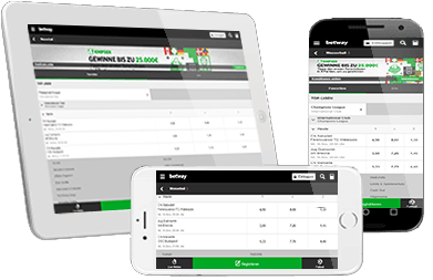 Das Wasserball Wetten Angebot von Betway auf verschiedenen mobilen Geräten.