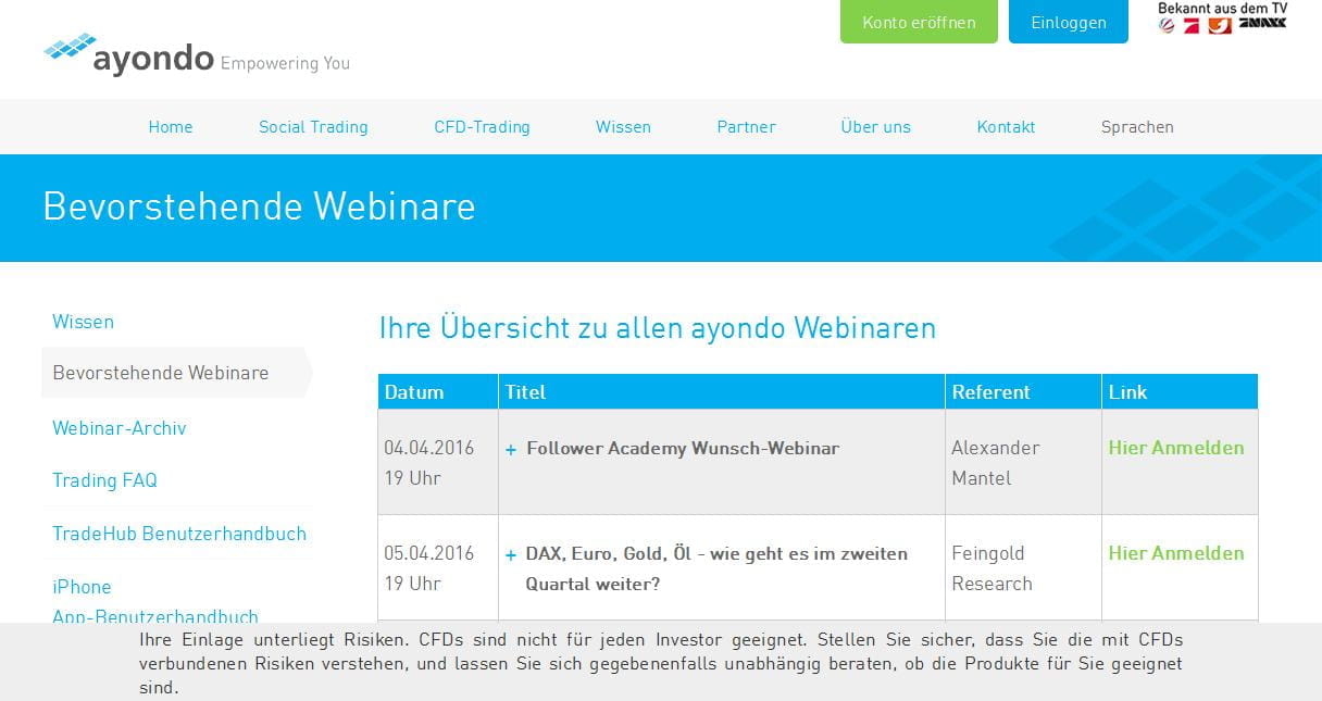 Ayondo Webinar Ayondo Webinar