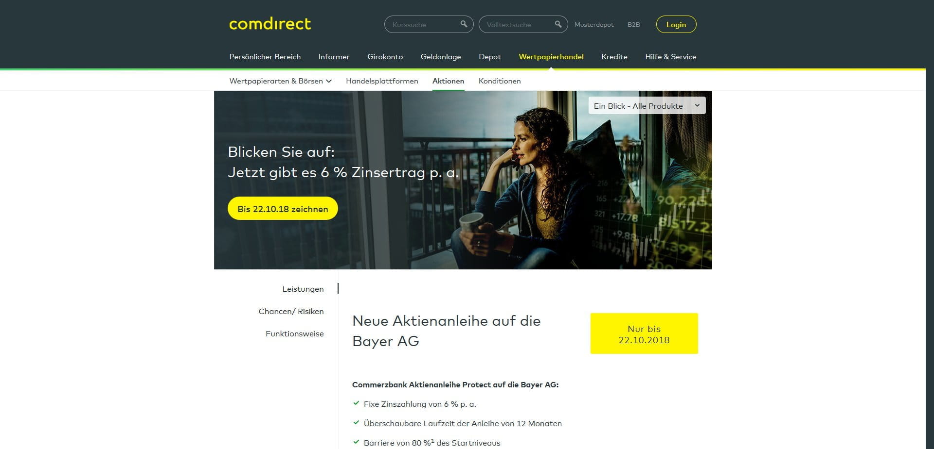 comdirect Bank bietet attraktive Motiv Handelsoptionen mit ...