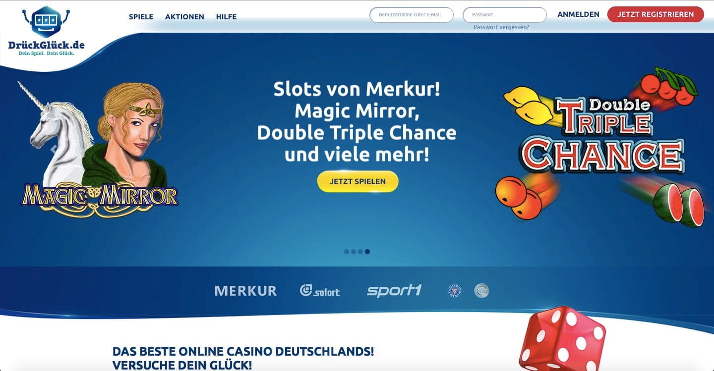DrückGlück Startseite.