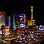 Casino-Resorts in Las Vegas bei Nacht.