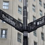 Broadway, Ecke Wall Street in New York.