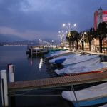 Der Hafen von Campione d´Italia bei Nacht.