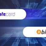 Das paysafecard Logo und das Bitcoin Logo nebeneinander.