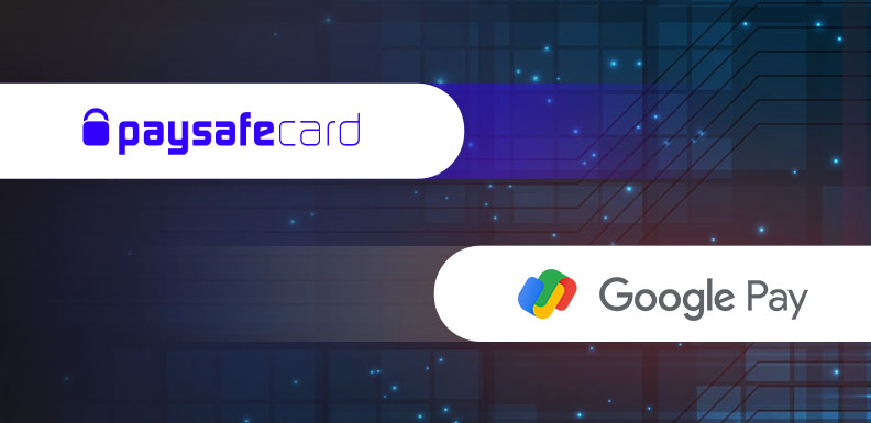 Logo paysafecard dan logo Google Pay bersebelahan.