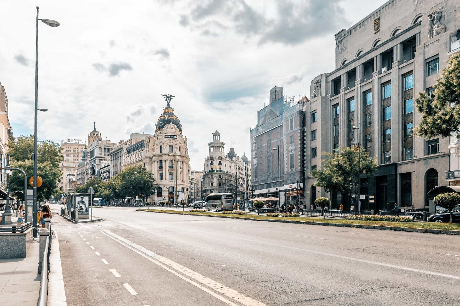 Eine Straße in Madrid.