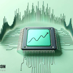 Darstellung eines Microchips und Börsenkursen - Erstellt mit AI durch Betrugstest Prompt.