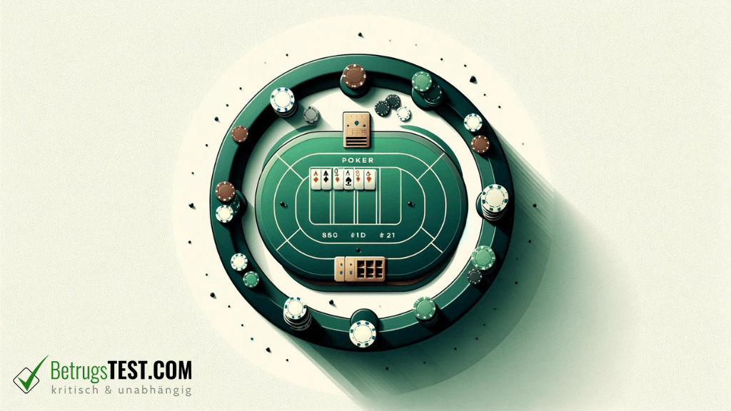 Pokertisch mit Spielchips - Erstellt mit AI durch Betrugstest Prompt. 