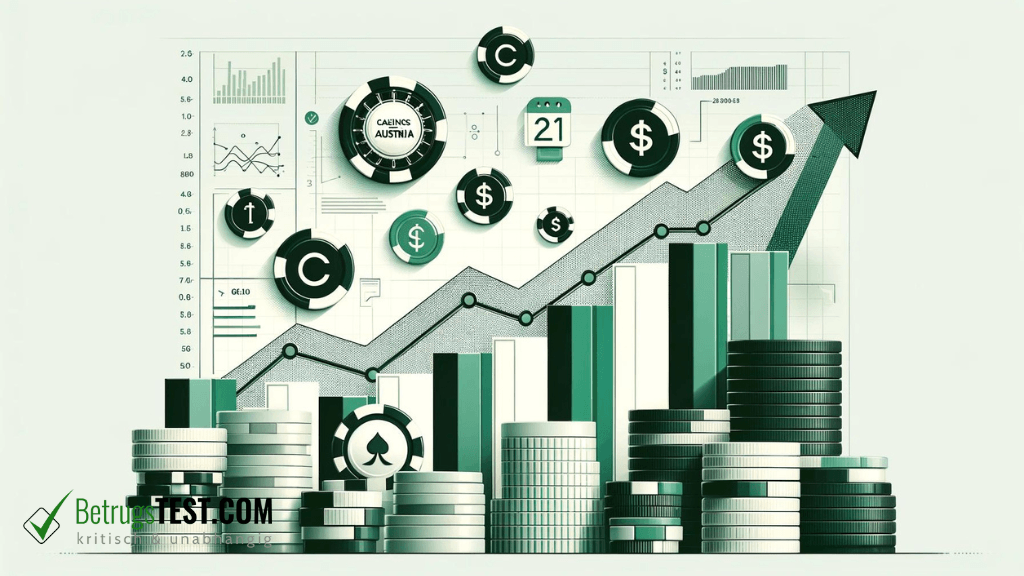 Symbolische Darstellung von Glücksspielumsätzen in Österreich -Erstellt mit AI durch Betrugstest Prompt..
