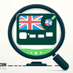 Lupe und britische Flagge - Erstellt mit AI durch Betrugstest Prompt.