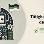 Abstrakte Darstellung eines Spielautomaten mitsamt der Flagge Deutschlands - Erstellt mit AI durch Betrugstest Prompt.