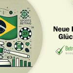 Zu sehen sind die stilisierte brasilianische Flagge, ein Richterhammer und Symbole für Online-Casinos und Sportwetten - Erstellt mit AI durch Betrugstest Prompt.