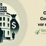 Ein geschlossenes Casino mit einer dunklen Gestalt im Vordergrund - Erstellt mit AI durch Betrugstest Prompt.