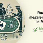 Ein minimalistisches Bild zeigt verstreute Pokerchips und Spielkarten auf einem Tisch, um den Polizisten stehen. - Erstellt mit AI durch Betrugstest Prompt.