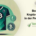 Minimalistisches Bild, das ein stilisiertes Fußballtrikot mit einem Krypto-Logo in der Mitte zeigt, das für Sponsoring steht. - Erstellt mit AI durch Betrugstest Prompt.