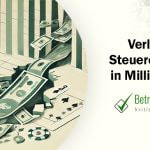 Minimalistische Illustration von Dollarscheinen, die durch Lücken rutschen, mit subtilen Glücksspielsymbolen im Hintergrund. - Erstellt mit AI durch Betrugstest Prompt.