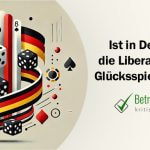 Würfel und Spielkaerten mit einem Banner in Deutschlandfarben - Erstellt mit AI durch Betrugstest Prompt.