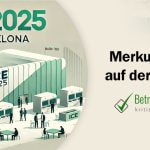Messegelände mit dem Schriftzug "ICE 2025" und vielen Besuchern - Erstellt mit AI durch Betrugstest Prompt.