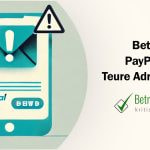 Mann in sitzender Position und im Hintergrund ein großes Smartphone mit PayPal Logo - Erstellt mit AI durch Betrugstest Prompt.