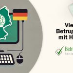 Computerbildschirm mit Umrissen von Deutschland auf dem Display mit einer Hand, die darauf zeigt - Erstellt mit AI durch Betrugstest Prompt.