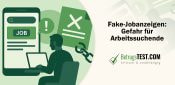 Mensch vor dem Laptop, auf dem Fake-Jobanzeichen zu sehen sind - Erstellt mit AI durch Betrugstest Prompt.