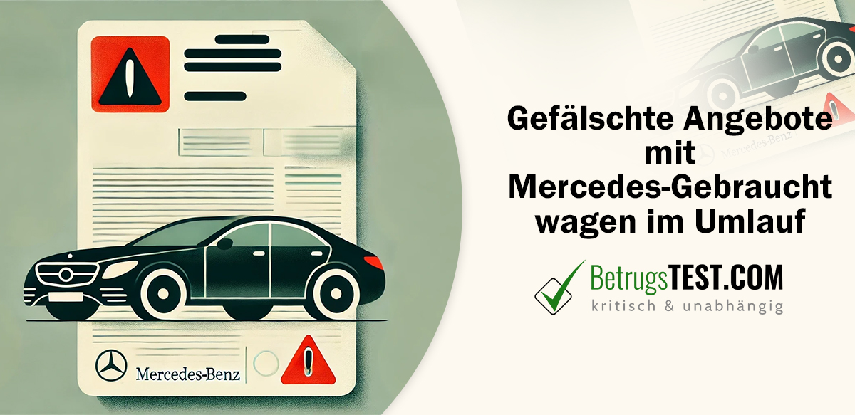 Mercedes-Limousine vor einem überdimensionalen Vertrag - Erstellt mit AI durch Betrugstest Prompt.