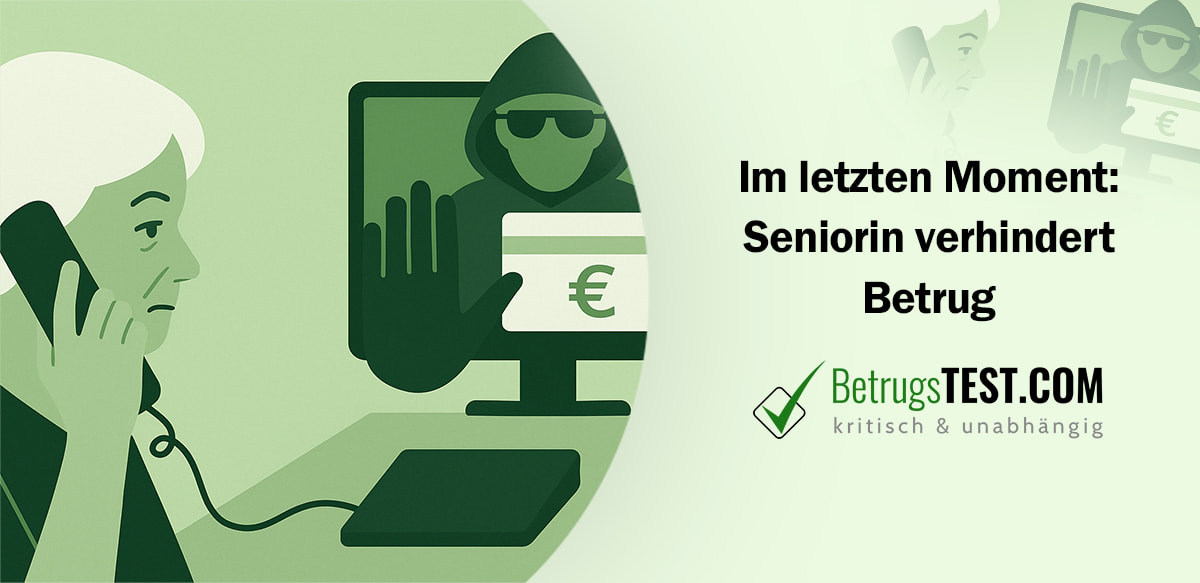 Ältere Frau am Telefon und Computer mit krimineller Person auf dem Bildschirm - Erstellt mit AI durch Betrugstest Prompt.