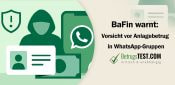 Zwielichtige Gestalt neben einem Smartphone-Bildschirm mit WhatsApp Logo sowie ein Ausweisdokument und ein Geldschein - Erstellt mit AI durch Betrugstest Prompt.