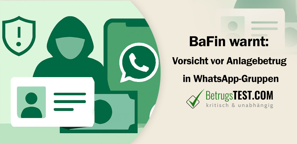 Zwielichtige Gestalt neben einem Smartphone-Bildschirm mit WhatsApp Logo sowie ein Ausweisdokument und ein Geldschein - Erstellt mit AI durch Betrugstest Prompt.