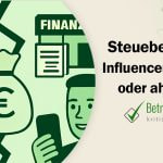 Ein Mann und eine Frau, die jeweils ein Smartphone halten, mit einem Geldsack dazwischen. Eine zackige Linie mit dem Label „FINANZAMT“ trennt sie von einem Gebäude, das das Finanzamt symbolisiert. - Erstellt mit AI durch Betrugstest Prompt.