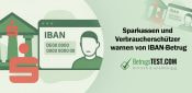 Bankkarte mit IBAN und einer Person drauf sowie Sparkassen.Logos - Erstellt mit AI durch Betrugstest Prompt.
